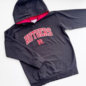 Champion Rutgers Kids Hoodie - Black with Red Accents